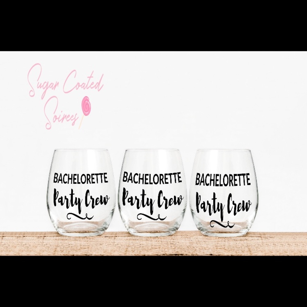 Bachorelette Party Custom Stemless Wine Glasses